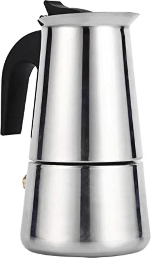 Draagbare Moka-Pot voor Italiaanse Espresso 2-9 Kopjes Roestvrijstalen Koffiezetapparaat voor Gas en Inductie