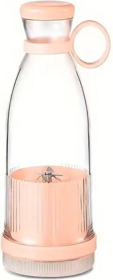 Draagbare On-the go Blender Multifunctionele Blender voor Shakes Smoothies Fruit en Groentesappen Usb Oplaadbare Krachtige Blender Inhoud: 450ml Roze