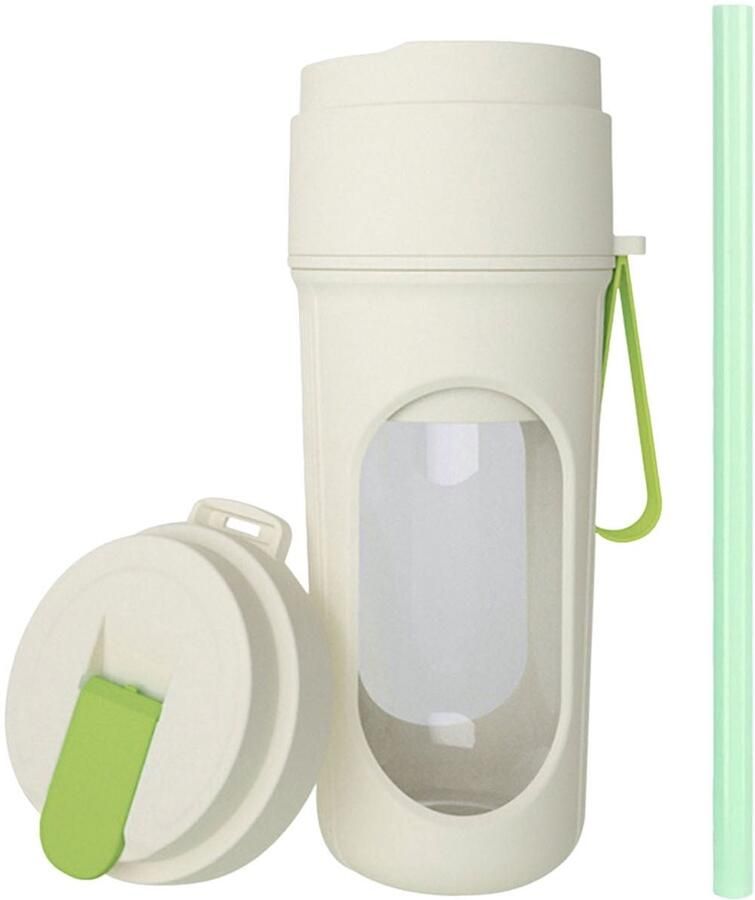 Draagbare oplaadbare mini-blender met dubbel deksel reis-sapcentrifuge 4000 mAh geschikt voor gezin en onderweg (groen)