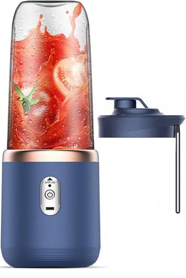 Draagbare oplaadbare multifunctionele sapcentrifuge met 6 messen Blauw enkel deksel