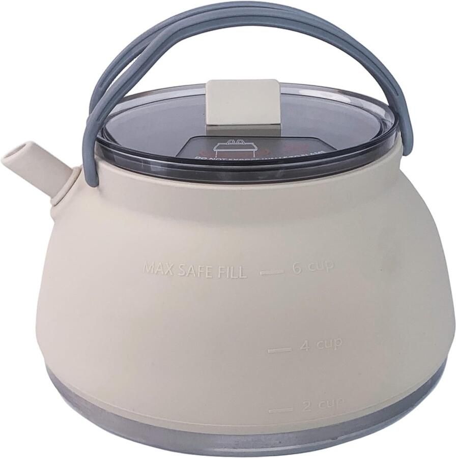 Draagbare opvouwbare waterkoker van siliconen en roestvrij staal – 1 5 L met handgreep – voor picknick kamperen reizen.L