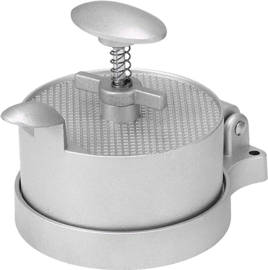 Draagbare Patty Maker Vlees Pers Hamburgers Maken Aluminium Voedselkwaliteit 19 x 13 cm Zilverkleurig