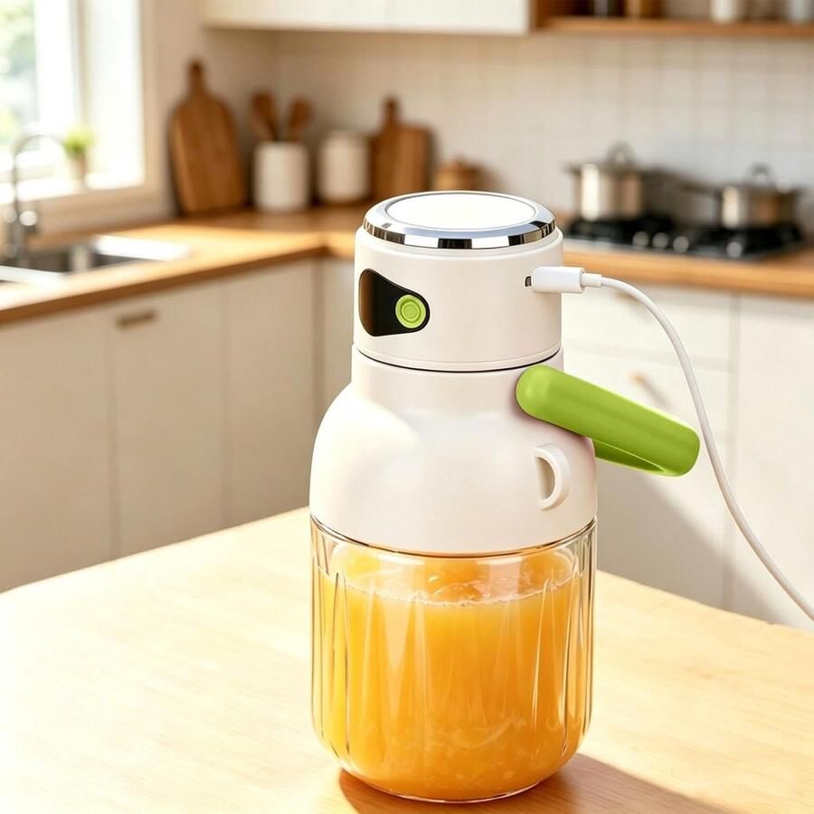 Draagbare persoonlijke blender sapbeker van ca. 935 5 g met digitaal display snoerloze elektrische blender Geschikt voor smoothies en milkshakes USB-C oplaadbare lekvrije fles met rietje afneembare en gemakkelijk schoon te maken dop (groen)