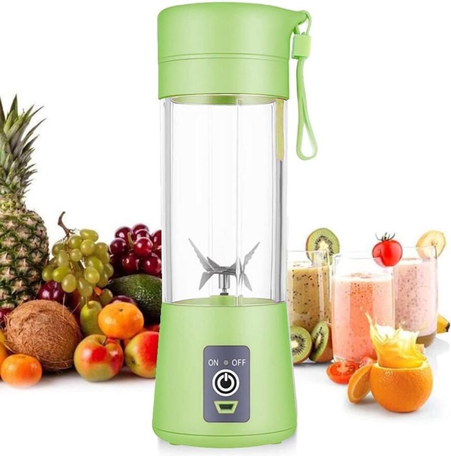 Draagbare Persoonlijke Blender USB Oplaadbaar voor Smoothies en Milkshakes (380ml)