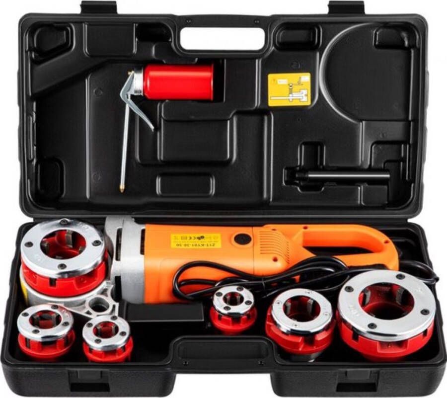 Draagbare Pijpinrijger 1 2 3 4 1-1 4 1-1 2 Pijp Draadsnijmachine 2300W Handbediend Pijpinrijger Gemaakt van Volledig Koperdraad met 22 RPM Spilsnelheid Gebruikt in de Bouwindustrie