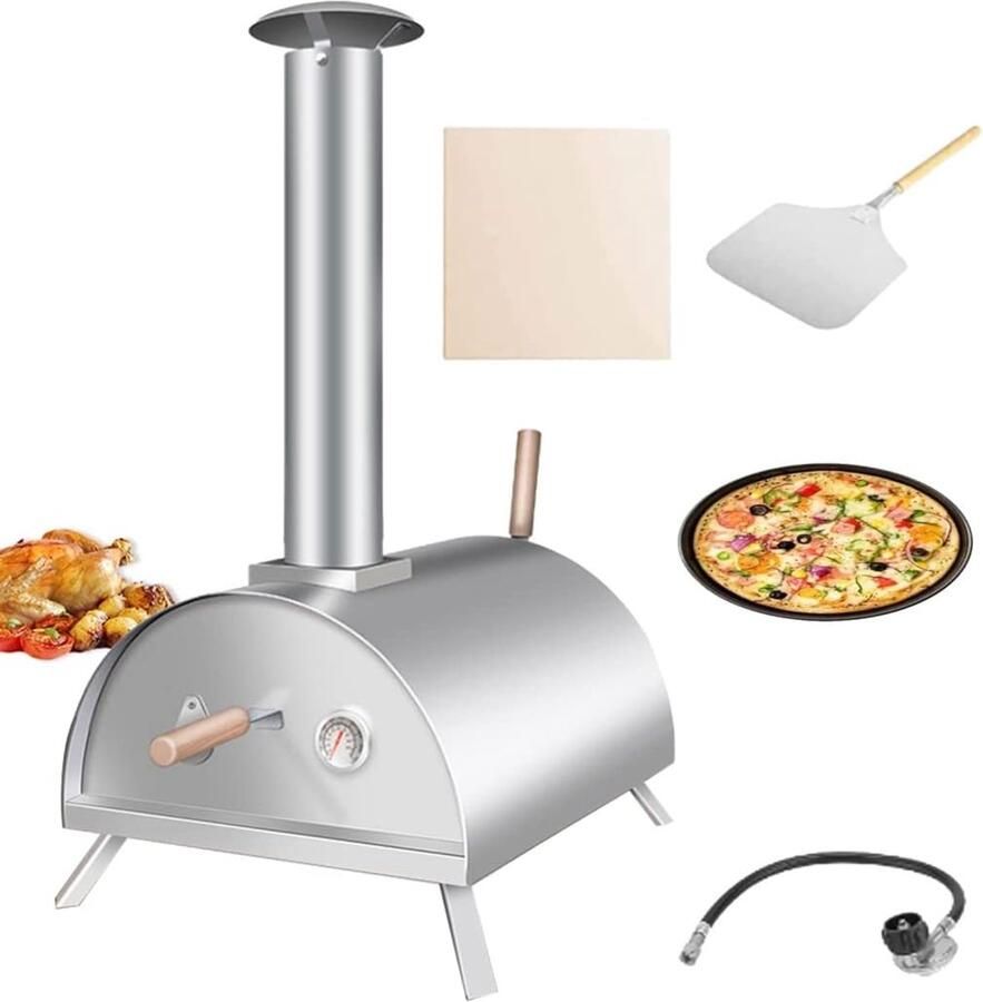 Draagbare Pizzaoven Houtoven Buiten Pizza Maken Roestvrij Staal Compact Ontwerp Metaal