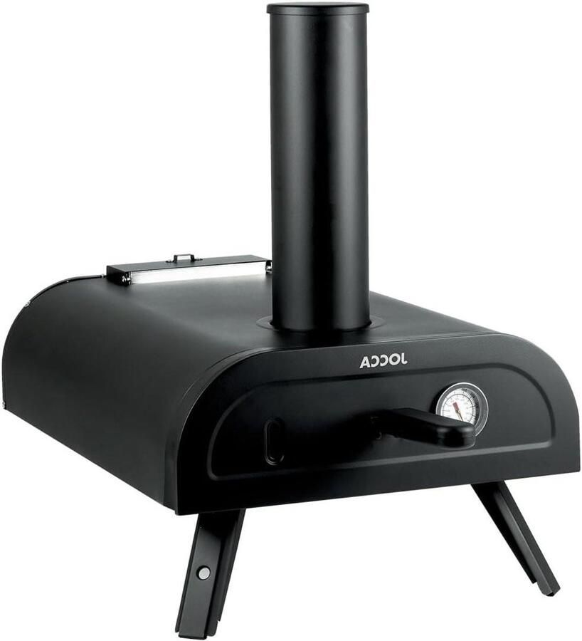 Draagbare Pizzaoven Mini Oven Buiten Koken Tot 450 °C 33 cm Pizzasteen Zwart