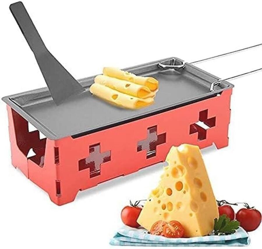 Draagbare Raclette Grill Met Opvouwbaar Handvat Mini Kaas Melter Voor Grillen En Fondue