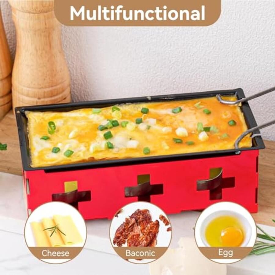 Draagbare Raclette Grill Met Opvouwbaar Handvat Mini Kaas Melter Voor Grillen En Fondue