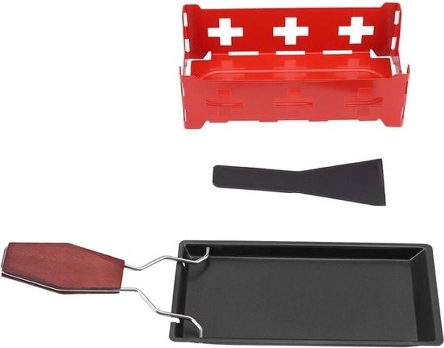 Draagbare raclette-set Voor kaas smelten Voor thuis feestjes en kamperen Verwarmd met kaars 20 x 10 x 7 cm #119