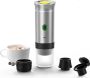Draagbare elektrische espressomachine 3-in-1 capsule koffiepoedermaker compatibel met originele Nespresso-capsules andere capsules en gemalen koffie zelfverwarmende reis-koffiezetapparaat Zilver - Thumbnail 2