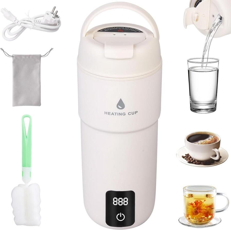 Draagbare Reis Waterkoker 350ml met 4 Temperatuurstanden en RVS Binnenkant