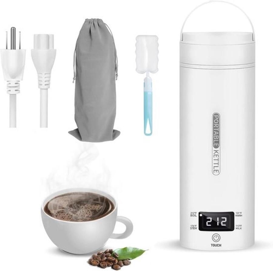 Draagbare reiswaterkoker 400 ml mini-waterbeker met automatische uitschakeling voor reizen en hotels