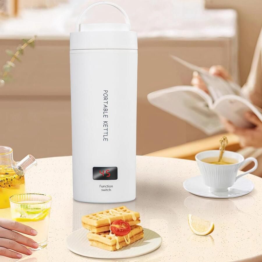 Draagbare Reiswaterkoker 500 ml Mini Waterbeker met Temperatuurinstelling Ideaal voor Reizen