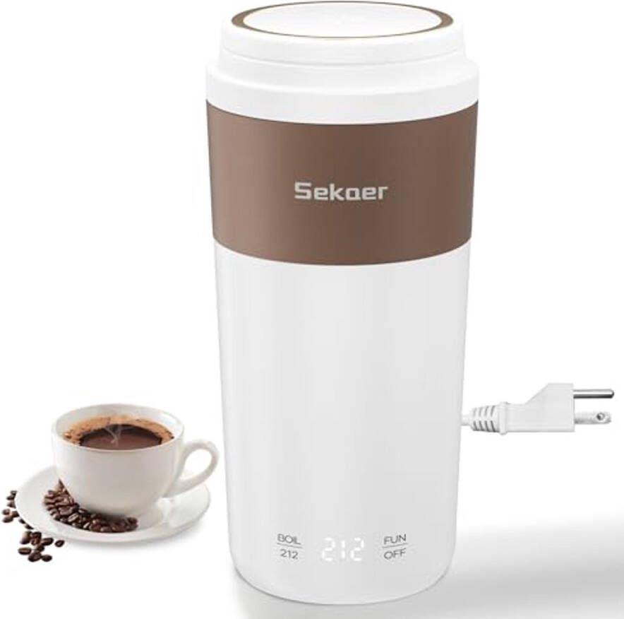 Draagbare Reiswaterkoker met Dubbele Spanningsinstelling Mini Waterkoker voor Koffie en Thee 350 ml Capaciteit en Automatische Uitschakeling