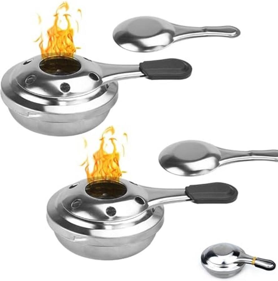 Draagbare Roestvrijstalen Alcoholfornuis voor Fondue Set van 2