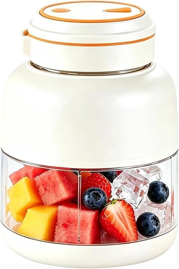 Draagbare Sapcentrifuge Blender Persoonlijke Mini Blender Gezonde Dranken Maken USB Oplaadbaar Lekvrij 800 milliliter Wit