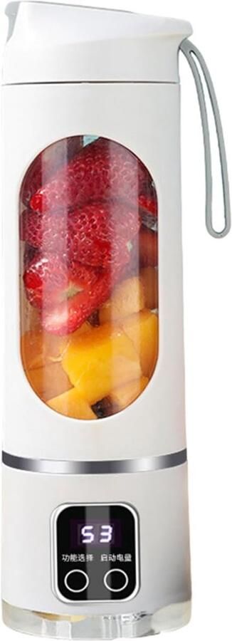 Draagbare Sapcentrifuge Elektrische Citruspers Verse Sappen Maken USB Oplaadbaar 78 x 255 mm Wit