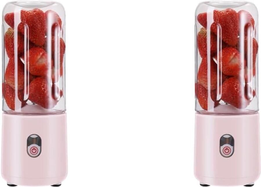 Draagbare sapcentrifuge Mini blender Vers sap maken USB oplaadbaar 500ml capaciteit Roze