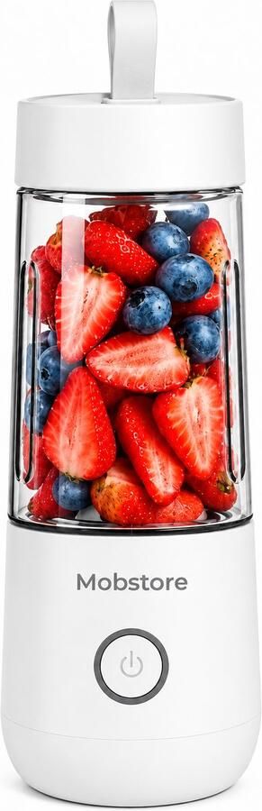 Mobstore Draagbare Mini Blender To Go Blender Smoothie USB Oplaadbaar Draadloos Compact Smoothies Fruit Mixer Blender Wit Coconut White 350ml