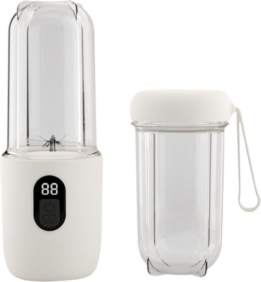 Draagbare sportfles voor op reis mini-sapcentrifuge blender (voor smoothies en milkshakes) USB-opladen batterij-indicator