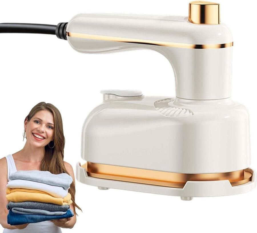 Draagbare Stoomkoker Reisstrijkijzer Stoom Kreukels Verwijderen Snelle Verwarming 50 ml Beige