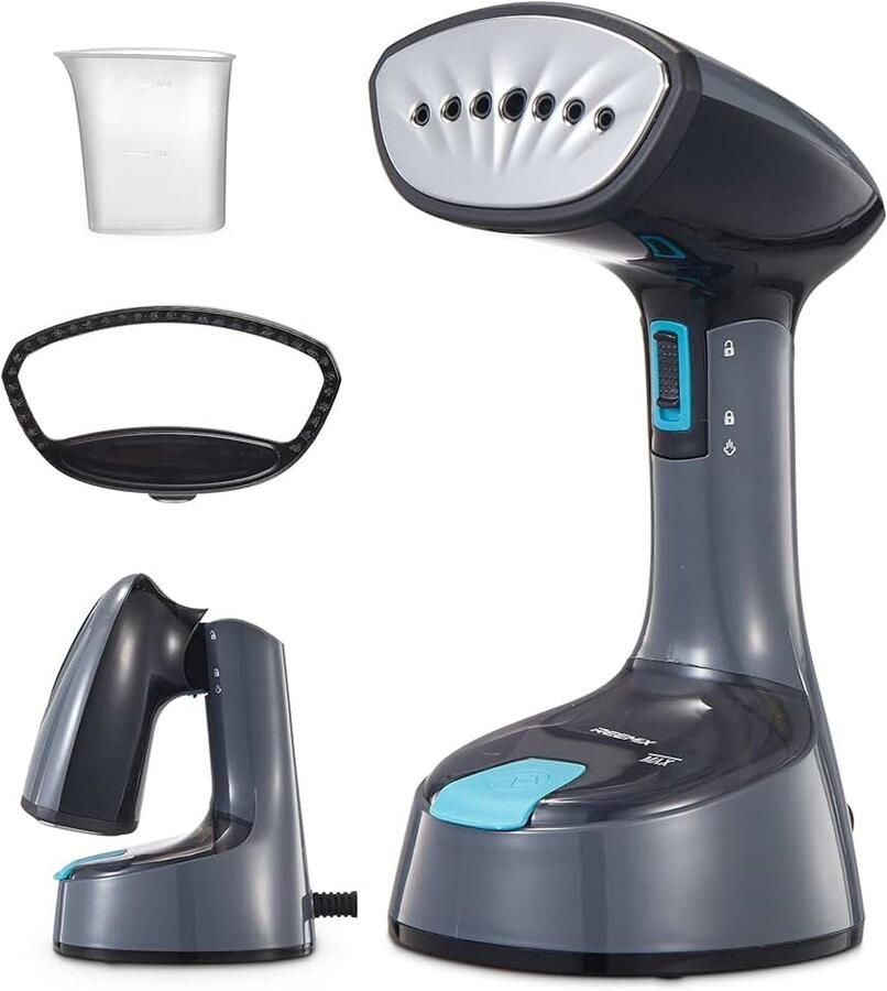 Draagbare stoomstrijkijzer 1200 W compact en opvouwbaar 20 g min stoom 20 seconden snel opwarmen geen strijkplank nodig voor familie kantoor en reizen (donkergrijs)