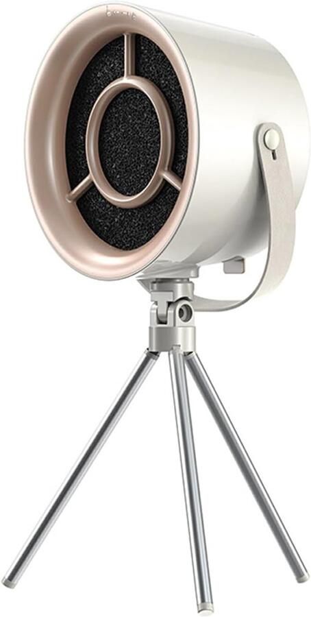 Draagbare tafelafzuigkap beige 3 afzuigstanden dubbel koolstoffiltersysteem compacte keukenafzuigventilator voor camper koken met hotpot - Foto 2