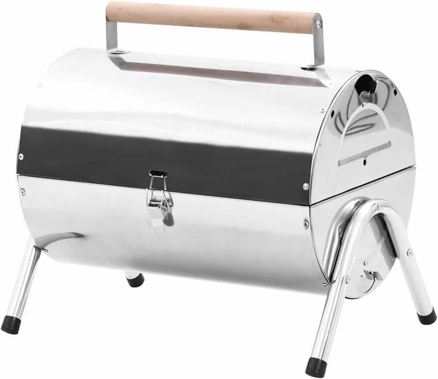 Draagbare Tafelgrill Compacte Campinggrill Buiten Koken Dubbel Grillrooster 4.02 Kilogram Zilver