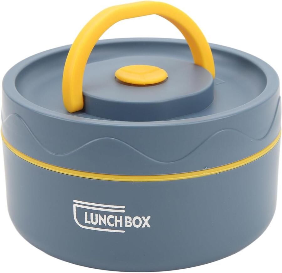 Draagbare Thermische Pot Lunch Container Warme Maaltijd Onderweg Dubbellaags Isolatie 12x12x7 cm