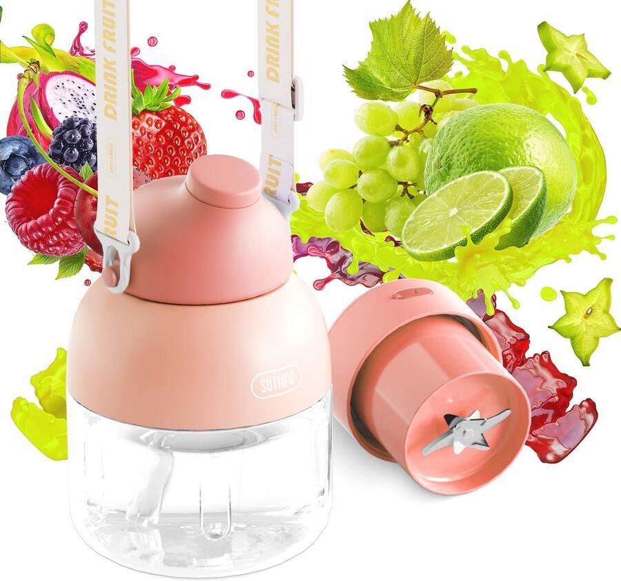 Draagbare USB blender voor smoothies en shakes Mini blender met 10 messen 16 oz für onderweg
