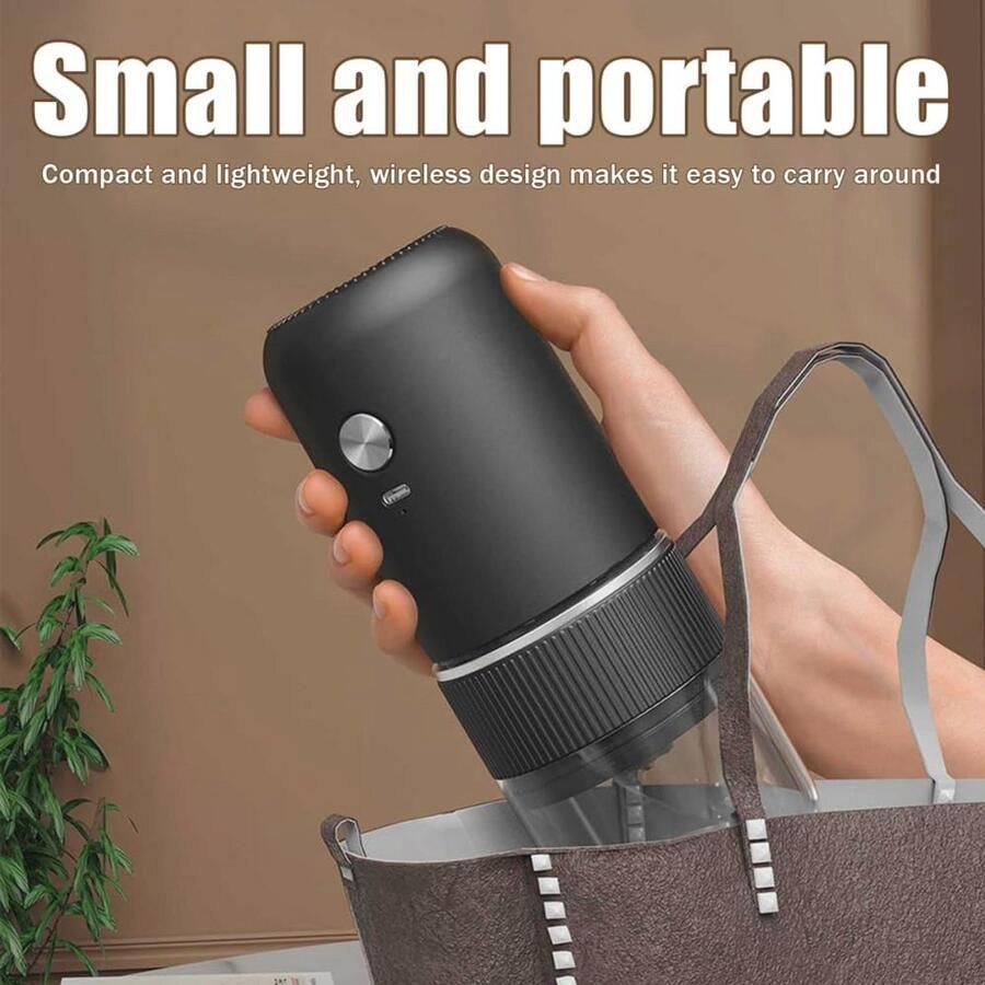 Draagbare USB-oplaadbare elektrische koffiemolen met instelbare maalgraad voor espresso en specerijen - Foto 2