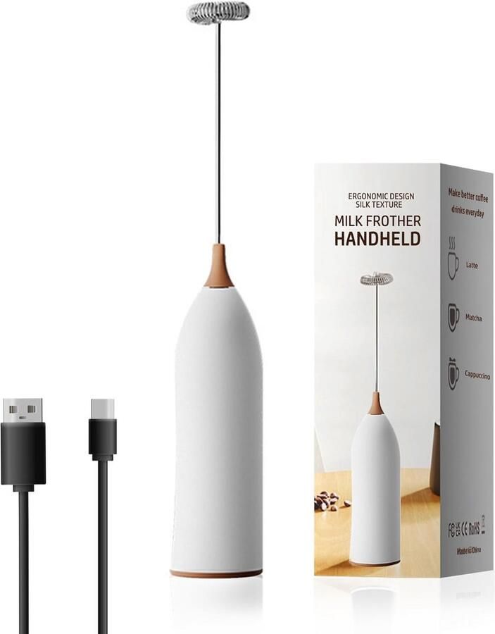 Draagbare USB Oplaadbare Melkopschuimer voor Cappuccino en Meer