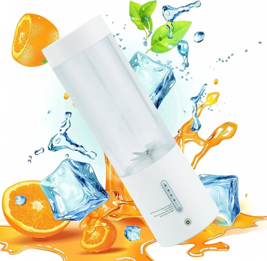 Draagbare USB Type-C Oplaadbare Persoonlijke Blender 450ml Mini Juicer Mixer met 6 Bladen