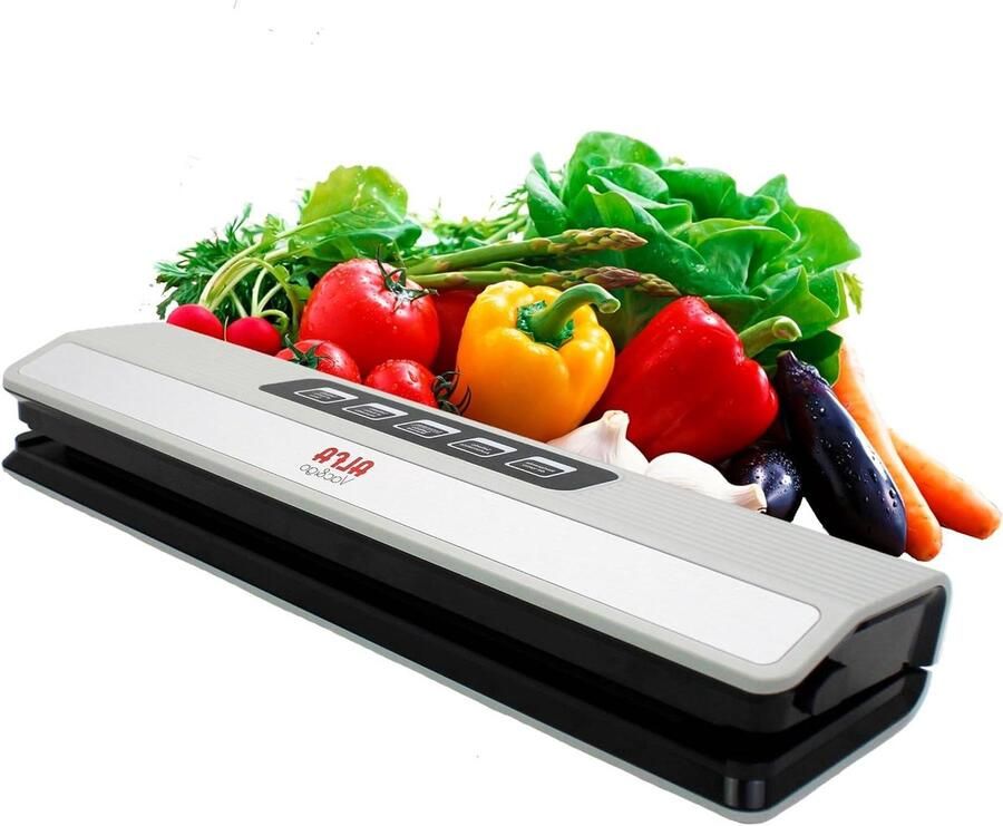 Draagbare Vacumeermachine Vacumeerapparaat Keuken Voedsel Bewaren One-Touch Verpakking 37 x 96 x 56 cm Grijs Zwart