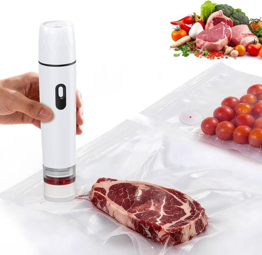 Draagbare Vacuüm Sealer Draadloze Sealer Voedsel Bewaren Oplaadbaar Ontwerp 124 ponden Wit