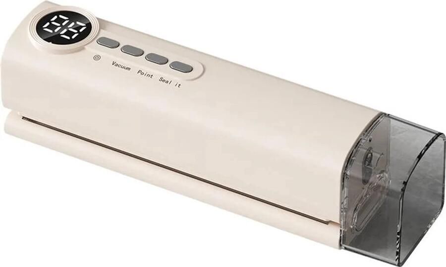 Draagbare vacuümsealer draadloos ontwerp USB-opladen LED-display geschikt voor zowel droge als natte voedingsmiddelen (wit)