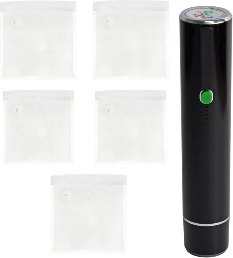 Draagbare Vacuümsealer Voedsel Saver Sealer Voedsel Bewaren Automatische Stop Functie 36 l min Zwart