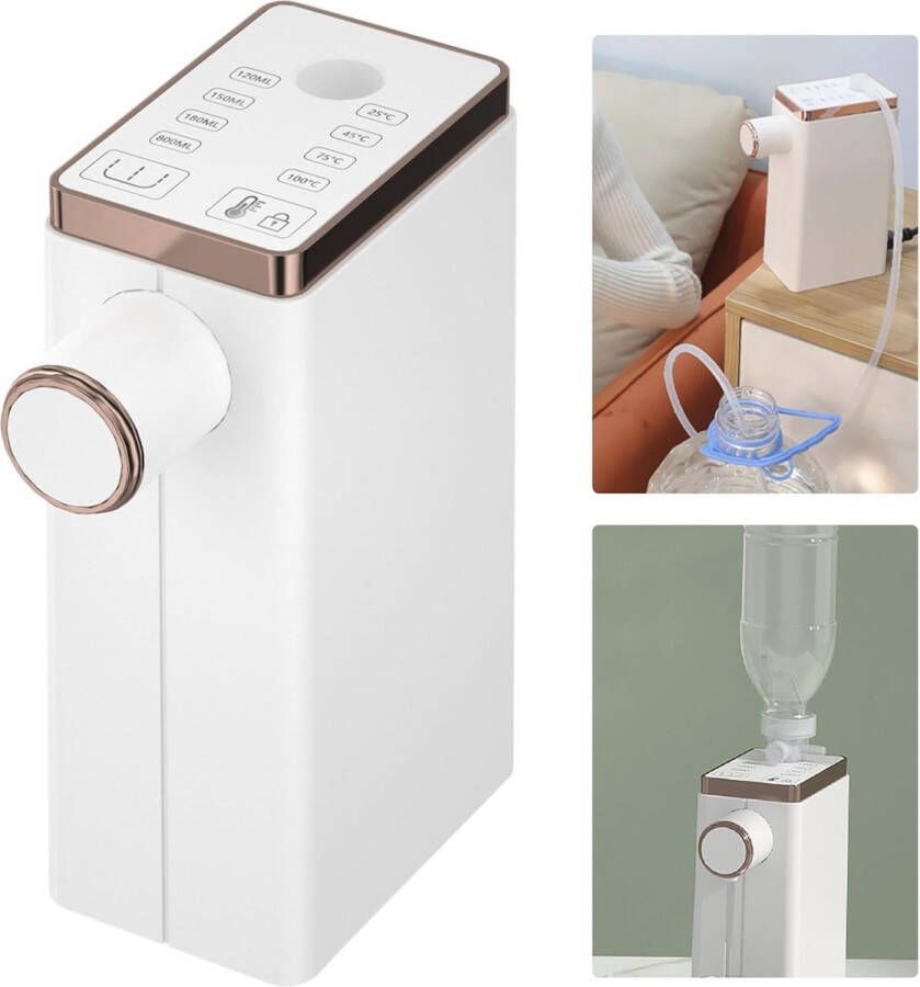 Draagbare warmwaterdispenser met LED-touchscreen – Snel heet water voor thee koffie en babyvoeding 4 temperatuurinstellingen beveiligd tegen oververhitting