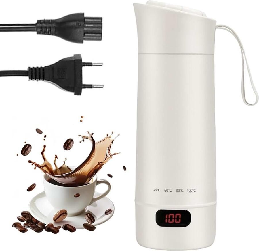Draagbare waterkoker 300 W reiswaterkoker klein 400 ml mini-draagbare elektrische waterbeker voor verwarming drinkwater koffie melk (220 V wit)