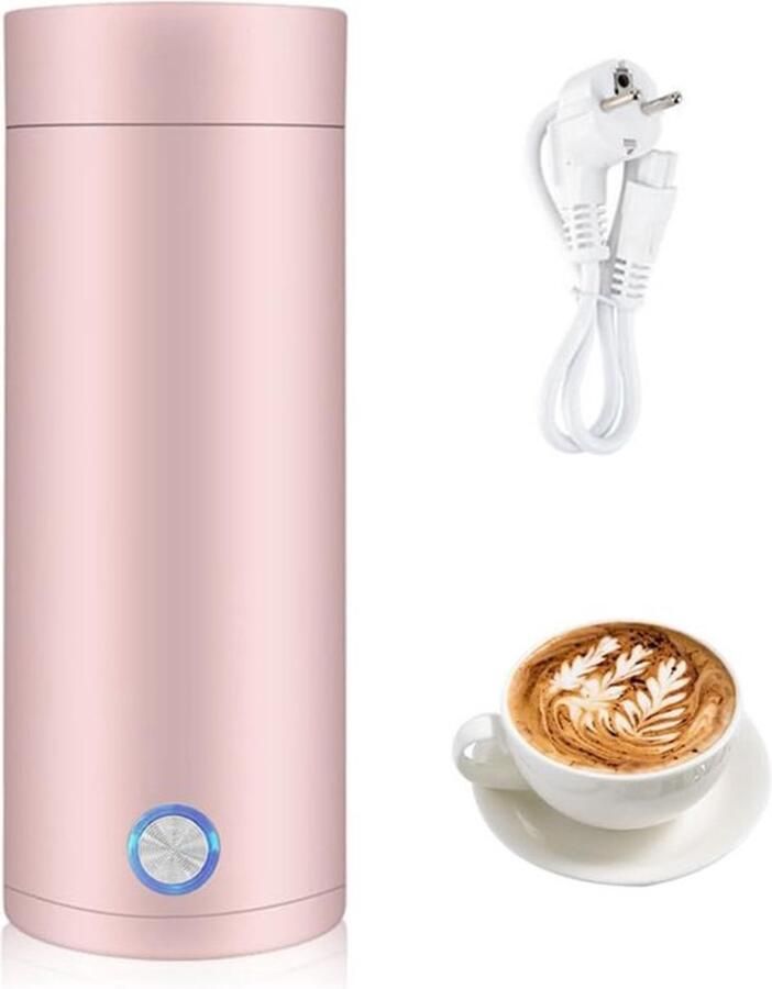 Draagbare Waterkoker – 400 ML Mini Waterkoker Portable Reis Waterkoker Camping Waterkoker – In 5 Minuten Snel Koken Roze