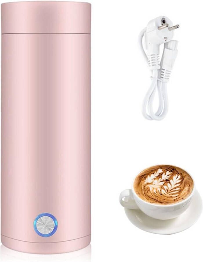 Draagbare Waterkoker – 400 ML Mini WaterkokerCamping Waterkoker – In 5 Minuten Snel Koken Roze