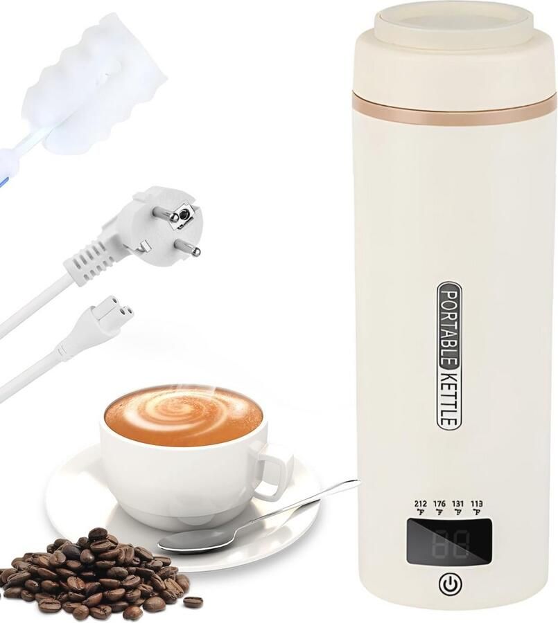 Draagbare Waterkoker 500ml met Temperatuurregeling en Warmhoudfunctie