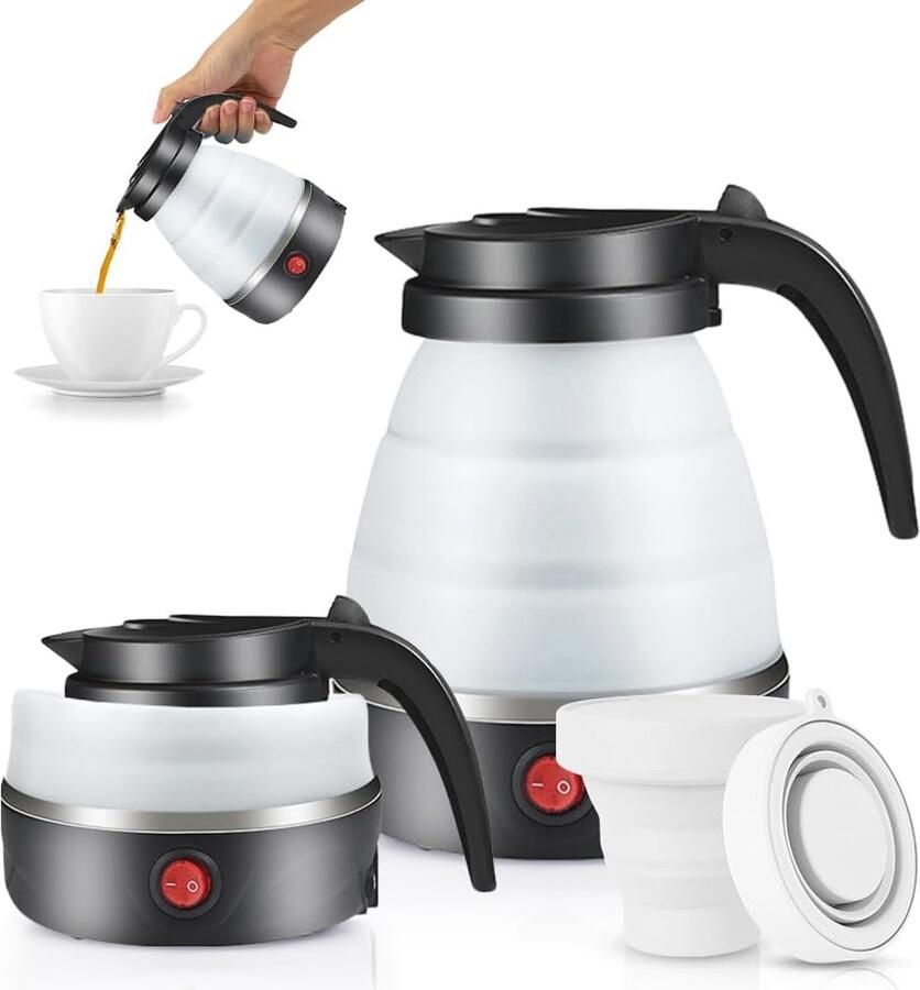 Draagbare Waterkoker 600 ml Opvouwbare Mini-Elektrische Siliconen Waterketel voor Camping en Reizen