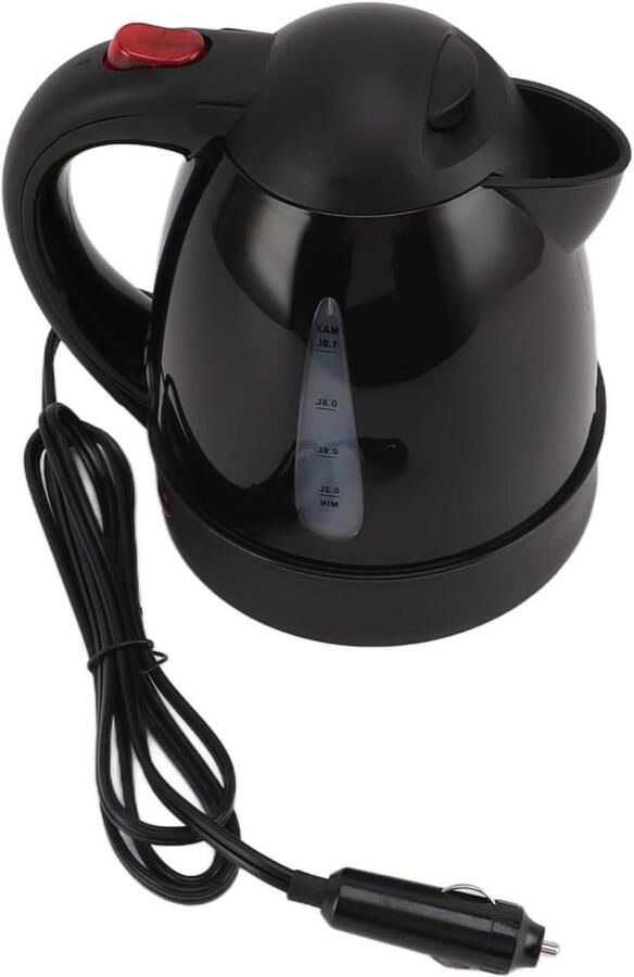 Draagbare Waterkoker Auto Waterkoker Reizen Warm Water Onderweg Automatische Uitschakeling 1000 ml Zwart