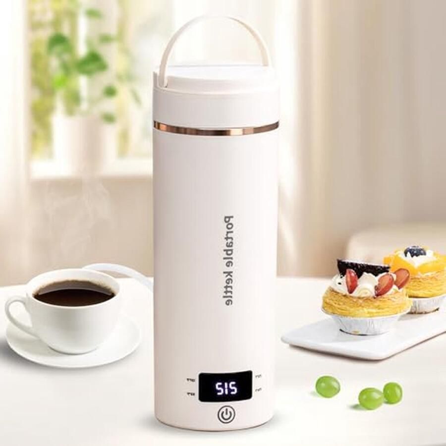 Draagbare Waterkoker Kleine Ketel Reizen en Kantoor Snel Koken 400 ml Beige