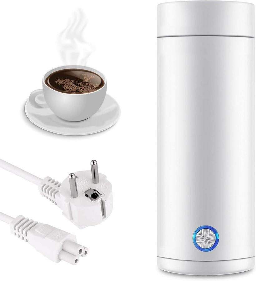 Draagbare Waterkoker Mini Koker Warm Water Bereiden Snel Koken 400 ml Wit