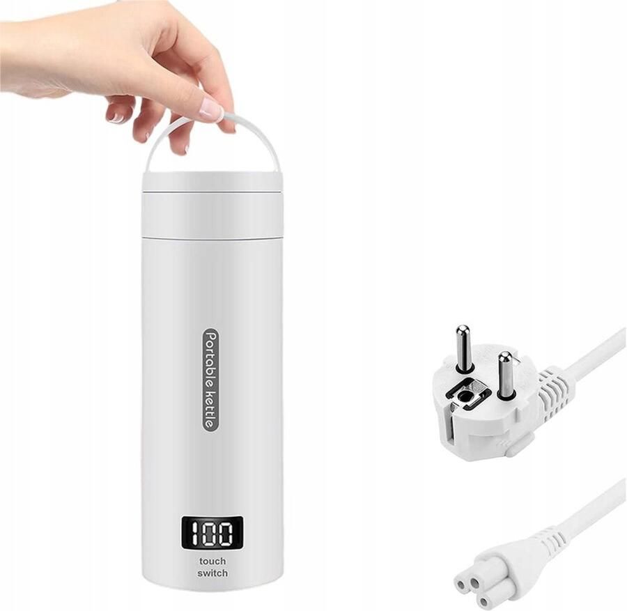Draagbare Waterkoker Mini Waterkoker Kleine Waterkoker Reiswaterkoker 380 ml 304 RVS Binnenkant 4 Temperatuur Standen Automatische Uitschakeling Snel Koken Voor Thee & Koffie & Babyvoeding