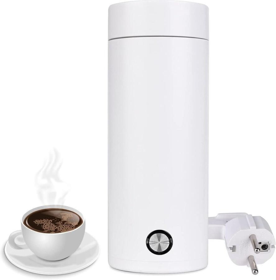 Draagbare Waterkoker Reis Waterkoker Mini Warme Dranken Maken Snel Koken 5 Minuten 400 ml Wit
