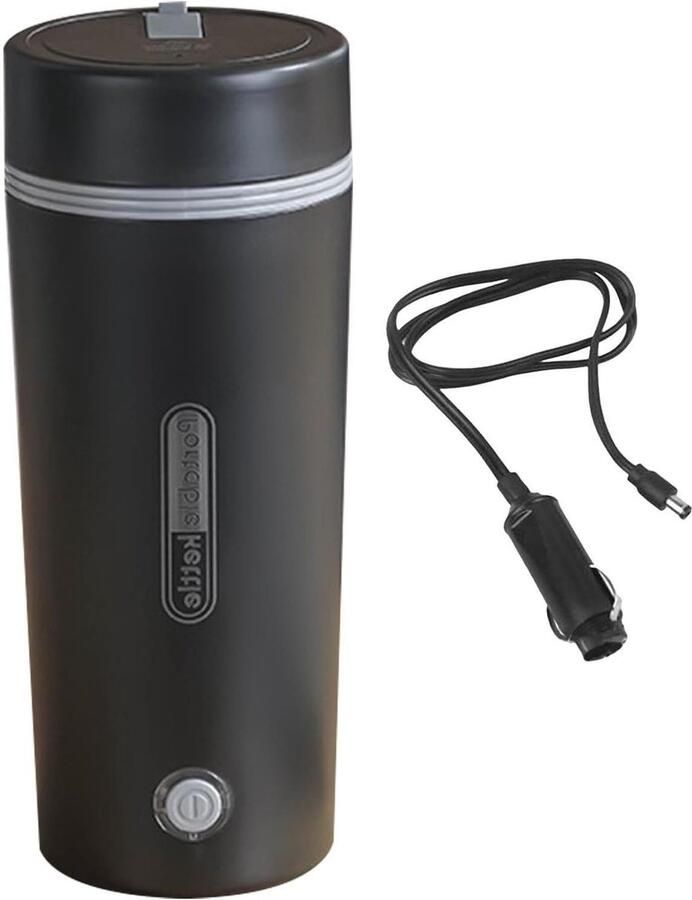 Draagbare waterkoker Mini waterkoker Reizen en thuis Universeel 12V 24V 400 ml capaciteit Zilver